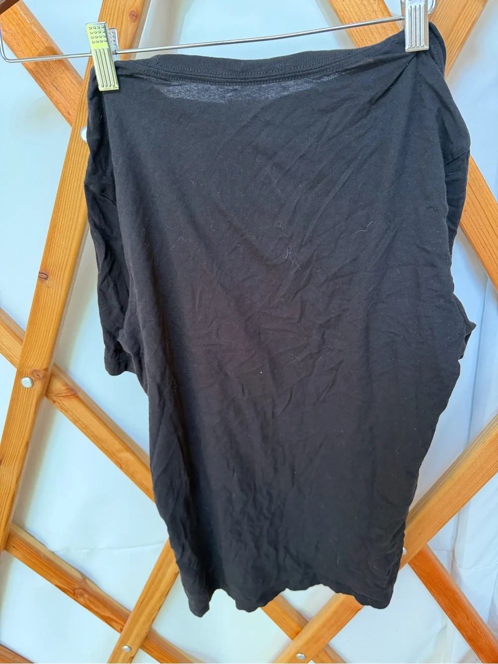 Old Navy Black Tee with Green Creeper and Purple & Blue Check Graphic